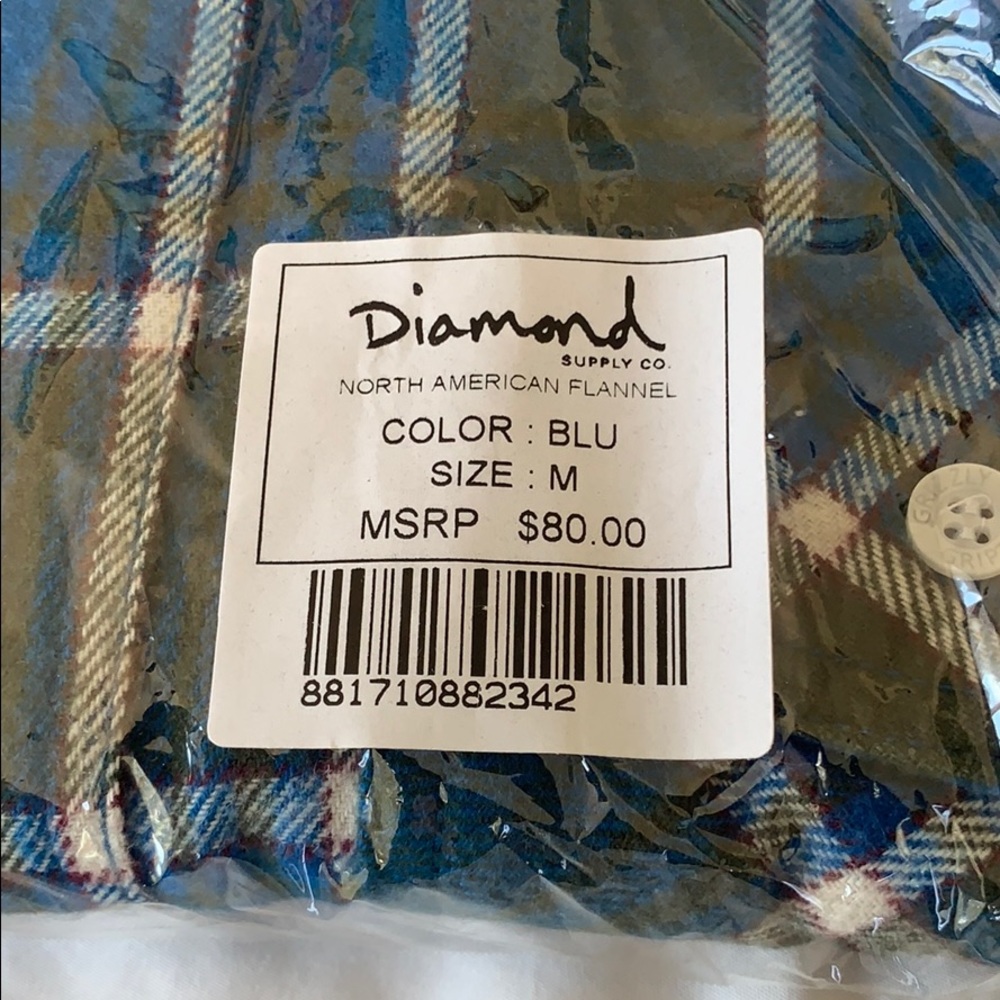 Diamond Supply Co Flannel Button-front Long Sleeve - Picture 3 of 3